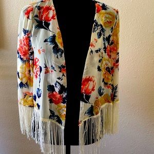 Forever 21 hippie 60s fringe shrug Stevie Nicks